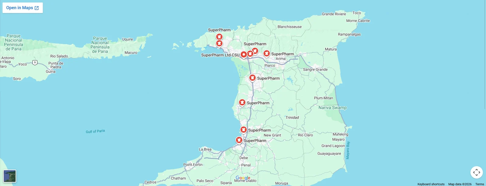 Map of SuperPharm locations